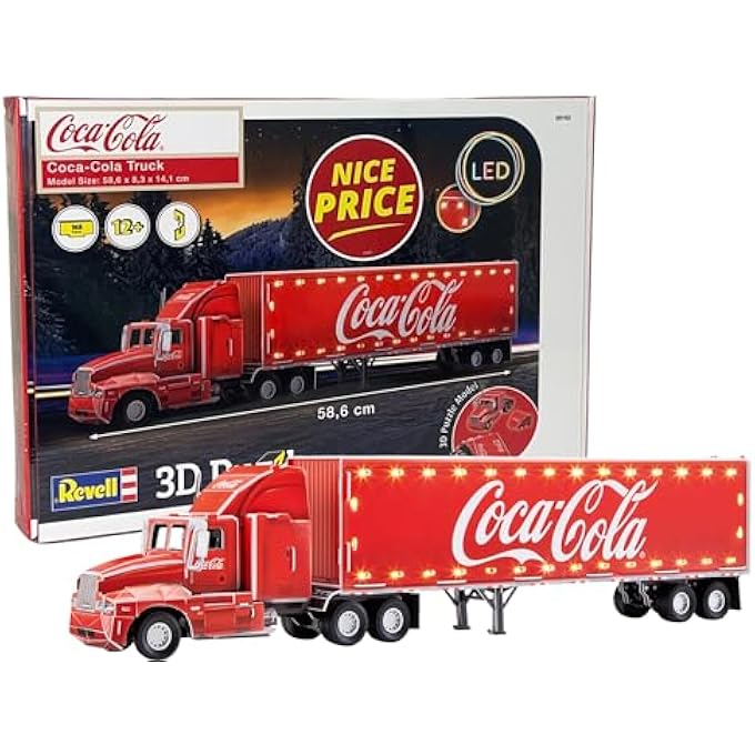 00152 COCA COLA TRUCK 3D PUZZLE (LED EDITION), RED - Image 1